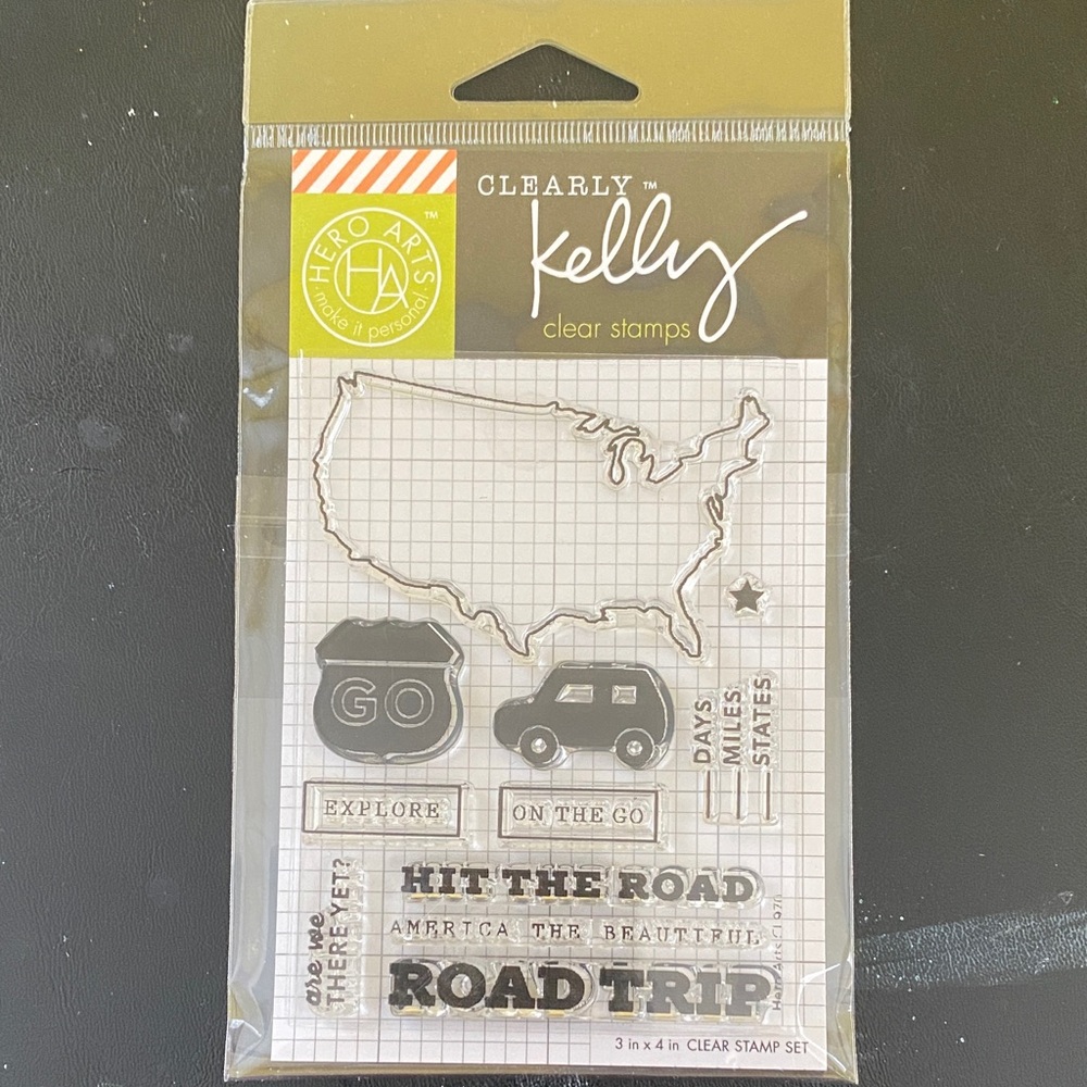 Hero Arts Clearly Kelly Clear Stamps - Road Trip Theme